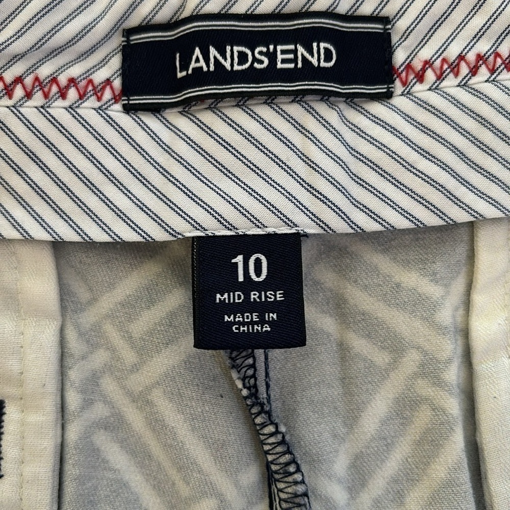Land’s End Baumwolle Cotton Shorts. Size 10, Navy & White - Picture 9 of 12